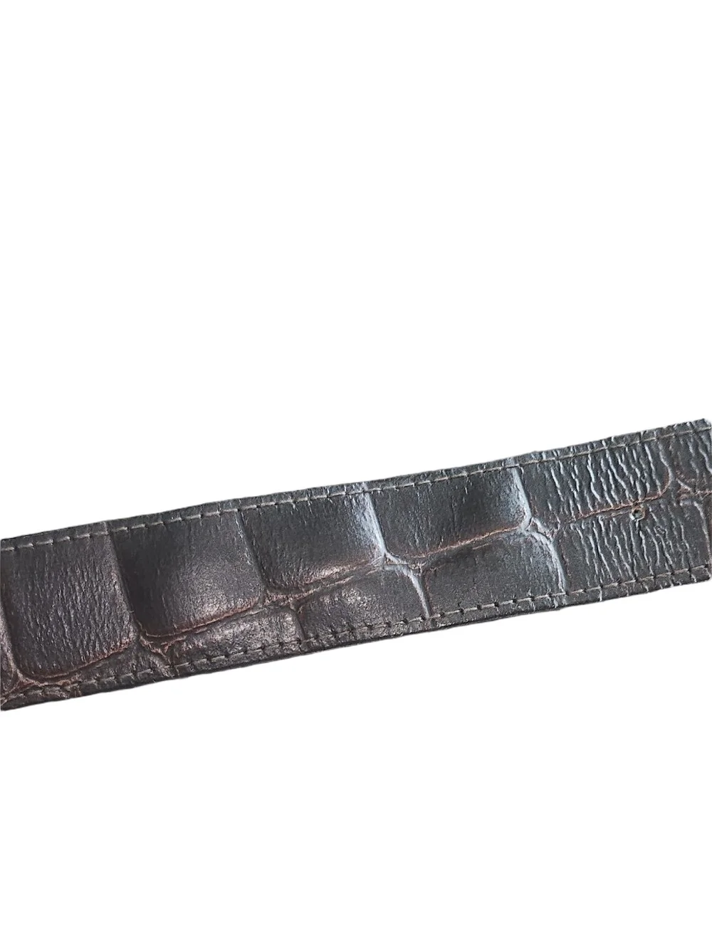 Vintage Omega Italian Croco Leather Brown Fashion Belt Large Style 4731